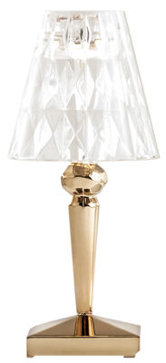 Luminaire - Lampes de table - Lampe sans fil Battery LED / H 22 cm - Recharge USB - Kartell - Or - PMMA