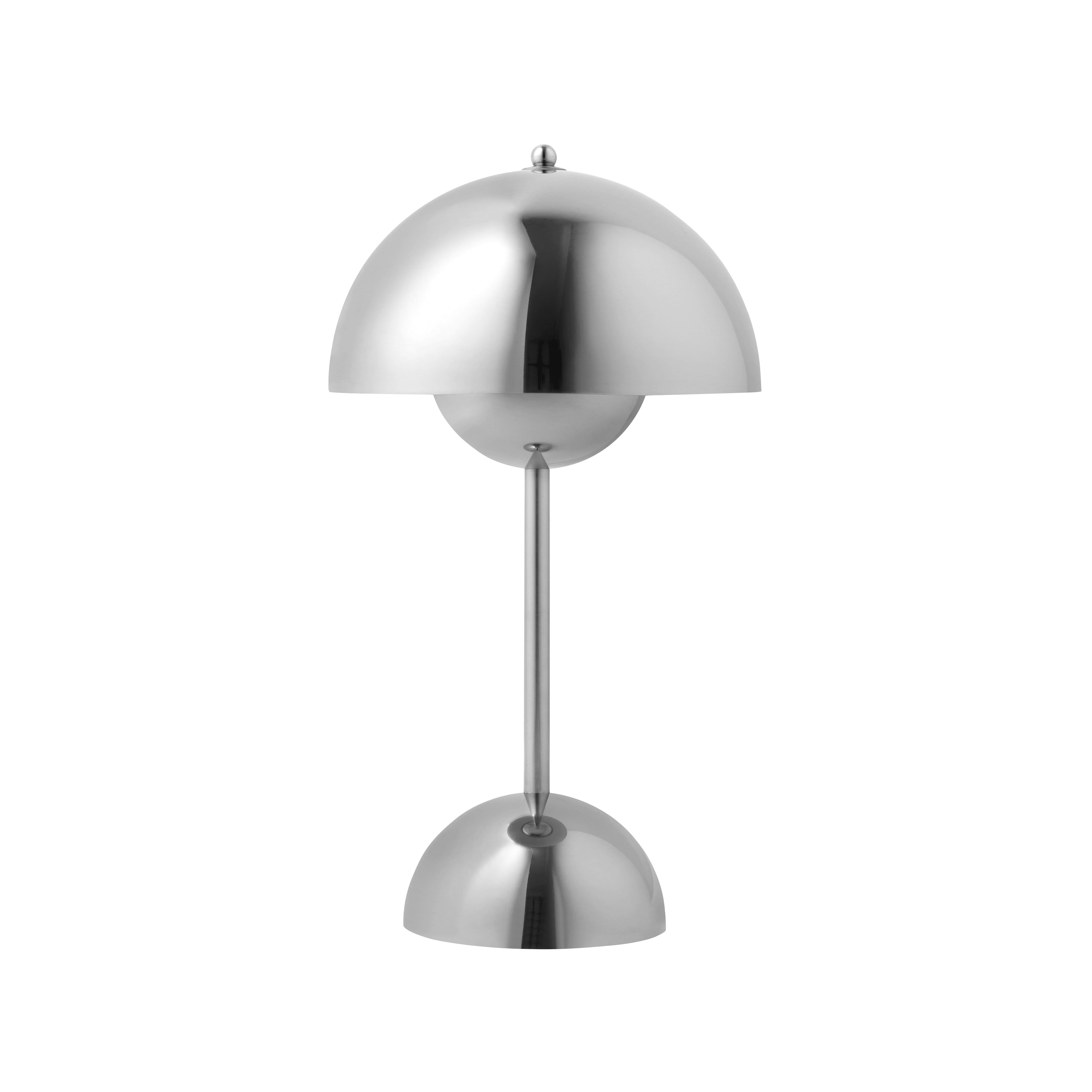Lampe sans fil rechargeable Flowerpot VP9 &tradition - argent métal