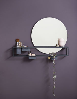 Spiegel Mirror Box Von Woud Schwarz, Half Round Mirror With Shelf