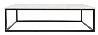 Mobilier - Tables basses - Table basse Marble / Marbre - 120 x 75 cm - POP UP HOME - Marbre blanc / Pied noir - Acier laqué, Marbre