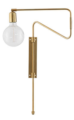 Lighting - Wall Lights - Swing Wall light with plug - Metal - Adjustable arm by House Doctor - Brass - Brass plated iron