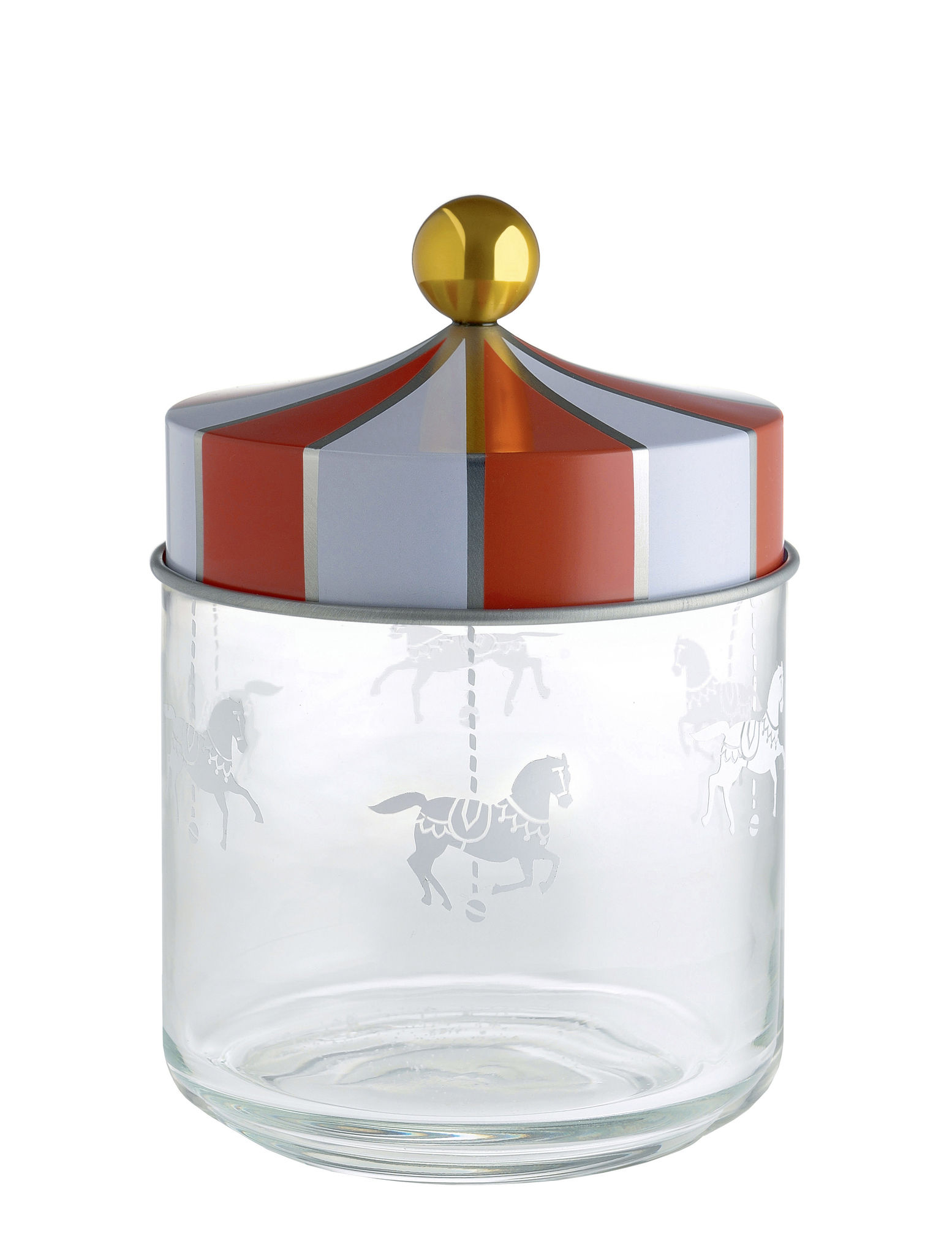 アレッシィ　ALESSI サーカス　CIRCUS 収納ジャー Alessi Circus Airtight jar - white red gold transparent | Made In