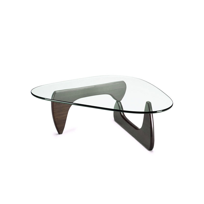 Möbel - Couchtische - Couchtisch Noguchi Coffee Table glas holz natur / By Isamu Noguchi (1944) / 128 x 93 cm - Vitra - Nussbaum - Glas, Nussbaum massiv