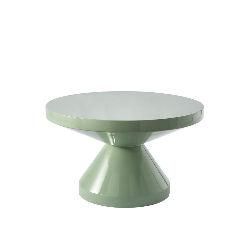 Möbel - Couchtische - Couchtisch Zig zag plastikmaterial grün / Ø 60 x H 35 cm - Kunststoff lackiert - Pols Potten - Olivgrün - lackiertes Polyester