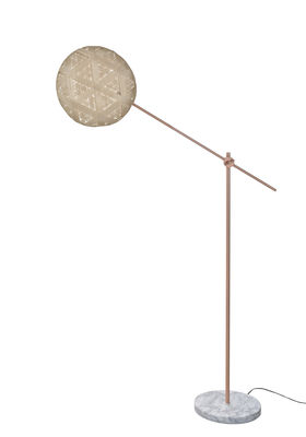Lighting - Floor lamps - Chanpen Hexagon Floor lamp - Ø 36 cm - Triangle patterns by Forestier - Natural / Copper - Marble, Metal, Woven acaba