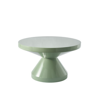 Mobilier - Tables basses - Table basse Zig zag /  Ø 60 x H 35 cm - Plastique laqué - Pols Potten - Vert olive - Polyester laqué