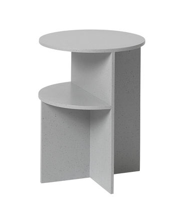Möbel - Couchtische - Halves Beistelltisch / 2 Ebenen - Muuto - Hellgrau - Verbund-Werkstoffe