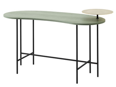 Furniture - Office Furniture - Palette JH9 Desk - 2 tops by &tradition - Grey green / Brass / Black feet - Ashwood, Brass, Lacquered steel