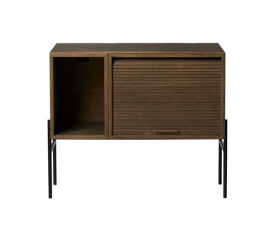 Furniture - Shelves & Storage Furniture - Hifive Television table - / TV table - L 75 x H 65 cm by Northern  - Smoked oak - Lacquered steel, Smoked oak plywood