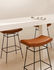 Bienal High stool - H 76 cm - Leather seat by Objekto