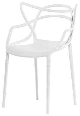 Furniture - Chairs - Masters Stackable armchair - / Plastic by Kartell - White - Recycled thermoplastic technopolymer