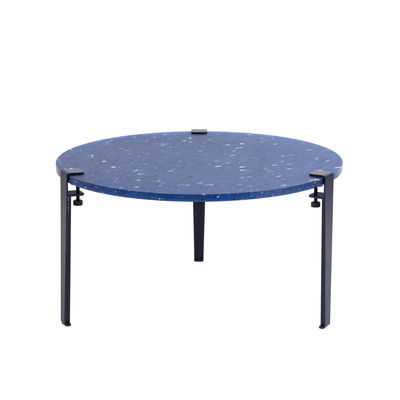 Mobilier - Tables basses - Table basse Pacifico / Plastique recyclé - Ø 80 x H 43 cm - TIPTOE - Bleu - Acier thermolaqué, Plastique recylé