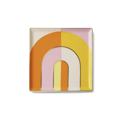 Image of Svuotatasche Riviera Arch - / Coppetta - Porcellana / 15,5 x 15,5 cm di Octaevo - Arancione/Multicolore - Ceramica