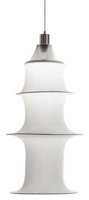 Luminaire - Suspensions - Suspension Falkland H 85 cm - Danese Light - Blanc - version non ignifuge - Acier, Tissu élastique