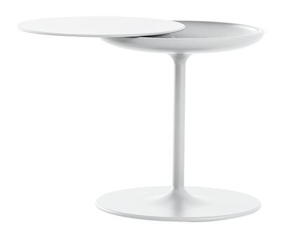 Möbel - Couchtische - Toi Beistelltisch Ø 42 - H 50 cm - Zanotta - Weiß - Aluminiumfurnier, mehrschichtig, Polyurhethan