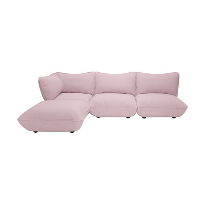 Canapé 4 places Rose Tissu Luxe Moderne Confort
