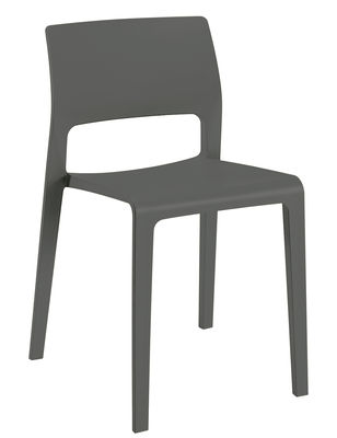 Mobilier - Chaises, fauteuils de salle à manger - Chaise empilable Juno / Polyproplylène - Arper - Anthracite - Polypropylène