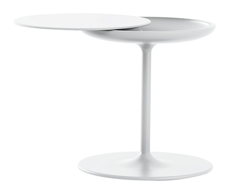 Furniture - Coffee Tables - Toi End table metal plastic material white Ø 42 - H 50 cm - Zanotta - White - Aluminium veneer multiply, Polyurethane