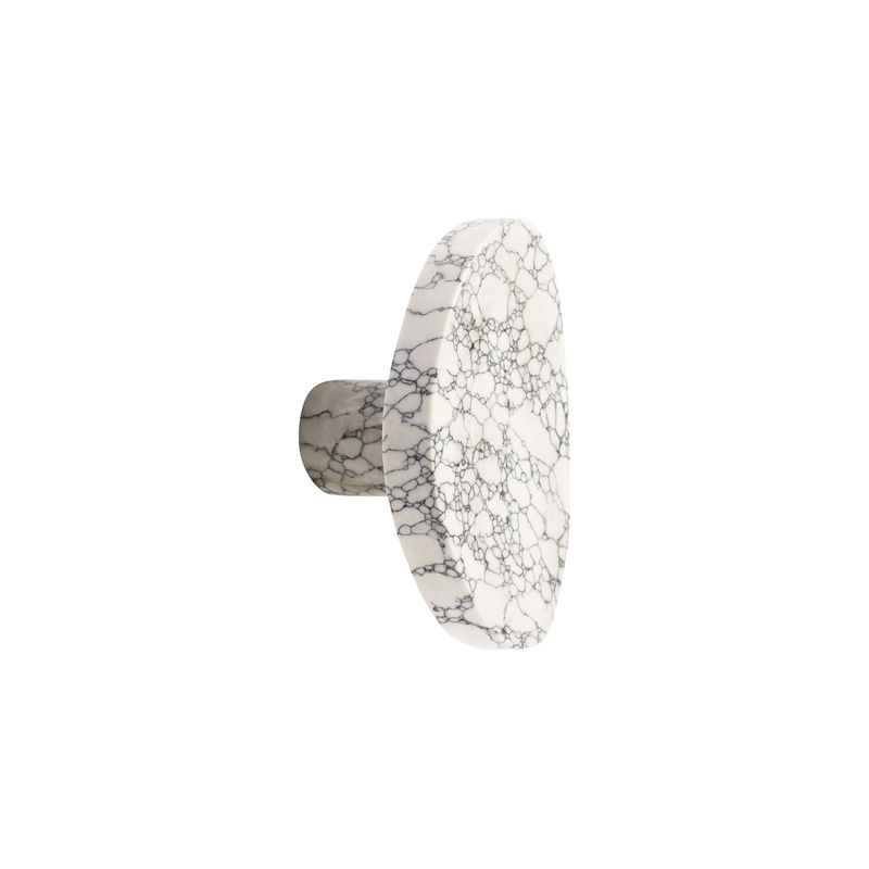Möbel - Garderoben und Kleiderhaken - Wandhaken Crackle corian weiß / 7 x 4,5 cm - & klevering - Weiß & Grau / Granit-Effekt - Harz, Marmorpulver
