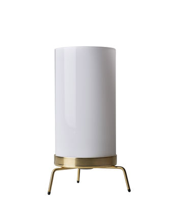 Lighting - Table Lamps - PM-02 Lamp - / 50s reissue by Fritz Hansen - Polished brass / White - Hand-blown frosted glass, Polished brass
