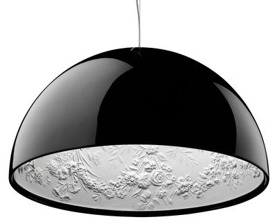 Leuchten - Pendelleuchten - Skygarden 1 Pendelleuchte Ø 60 cm - Flos - Glänzend schwarz - Aluminium, Gips