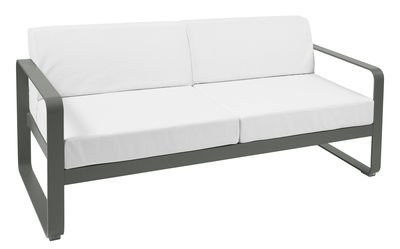 Möbel - Sofas - Bellevie Sofa / L 160 cm - 2-Sitzer - Fermob - Rosmarin - lackiertes Aluminium, Polyacryl-Gewebe, Schaumstoff