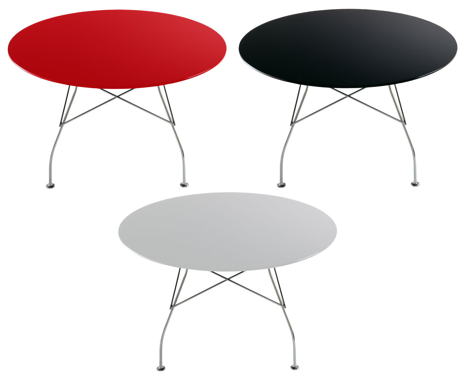 Table Glossy by Kartell - Black - h 72 x Ø 130 | Made In Design UK