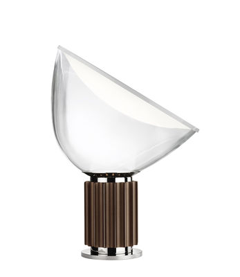 Lighting - Table Lamps - Taccia LED Small Table lamp - Glass diffusor - H 48 cm by Flos - Bronze - Aluminium, Blown glass