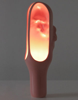 Lighting - Table Lamps - The Cave Table lamp - H 50 cm by Moustache - Light pink - Glazed ceramic