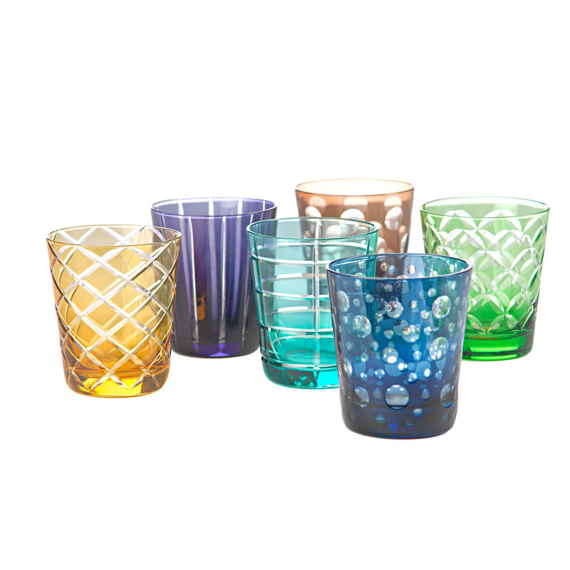 Tableware - Wine Glasses & Glassware - Cuttings Water glass glass multicoloured / Set of 6 - Pols Potten - Multicoloured - Glass