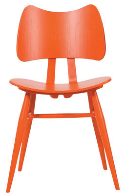 Mobilier - Chaises, fauteuils de salle à manger - Chaise Butterfly / Bois - Réédition 1958 - Ercol - Mandarine - Contreplaqué de orme, Hêtre massif