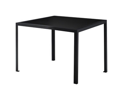 Furniture - Dining Tables - Tavolo Square table - 80 x 80 cm / Linoleum top by Zeus - Black - Linoleum, Painted steel