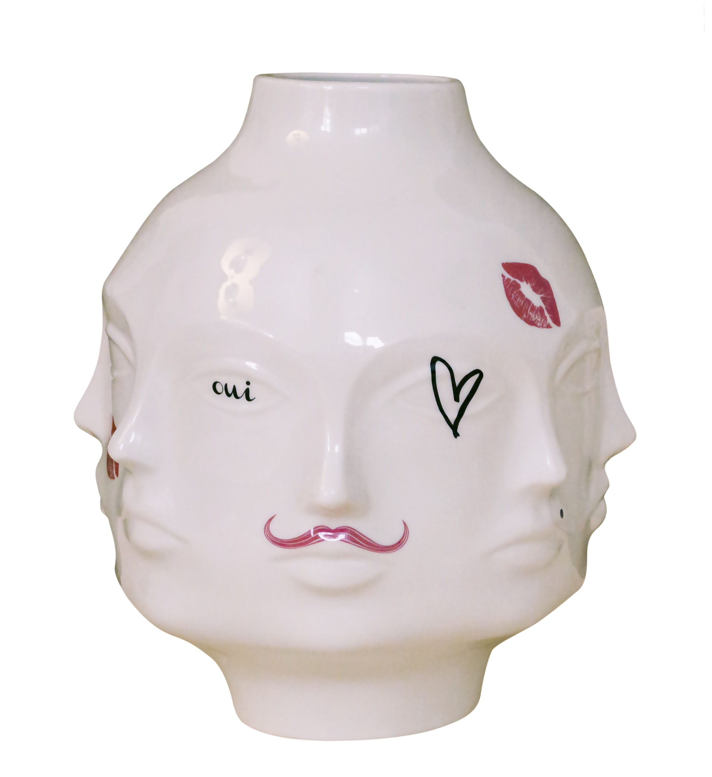 Vase Dora Maar Large Jonathan Adler Blanc/Rose Made In Design