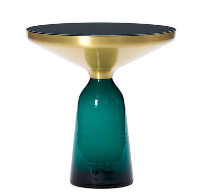 Möbel - Couchtische - Bell Side Beistelltisch Ø 50 x H 54 cm - ClassiCon - Smaragd-grün - geblasenes Glas, Massives Messing