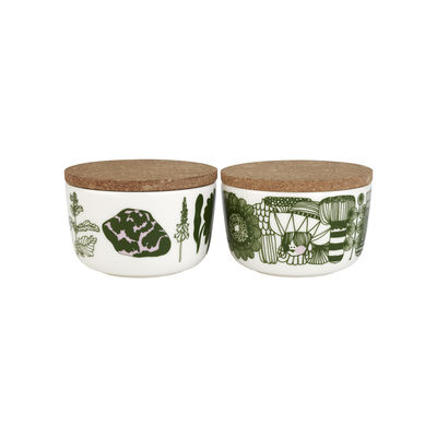 Marimekko - Boîte Boîtes en Céramique, Grès - Couleur Vert - 24.99 x 24.99 x 6 cm - Designer Maija L
