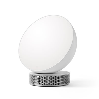 Accessories - Alarm Clocks & Travel Radios - Miami Sunrise Dawn simulator alarm clock - / LED light therapy by Lexon - White marble base White marble / Silver - ABS, Metal