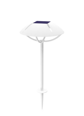 Image of Lampada solare Parabole LED - / Wireless - da piantare di Maiori - Bianco - Metallo
