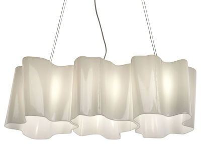 Lighting - Pendant Lighting - Logico grande Pendant - 3 elements in a row by Artemide - White - big - Blown glass