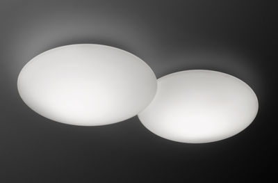 Lighting - Wall Lights - Puck Double LED Wall light - Ceiling lamp by Vibia - White - Blown glass