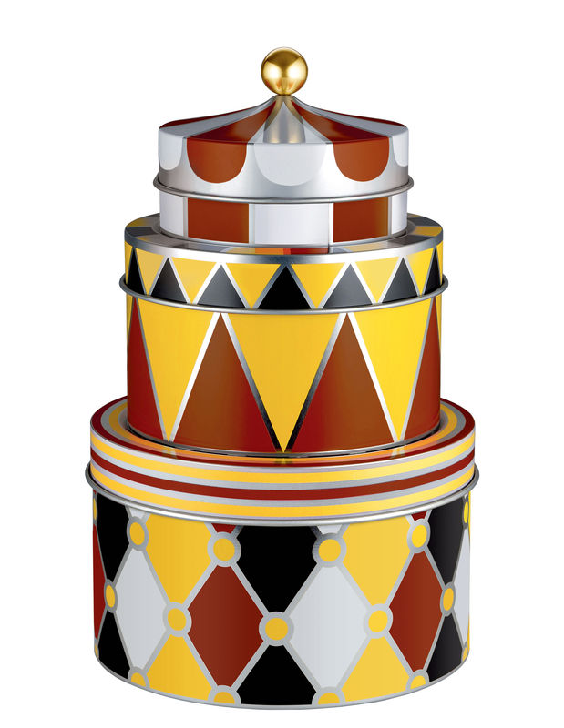 Tableware - Storage jars and boxes - Circus Box metal multicoloured Set of 3 - Alessi - Set of 3 / Multicolored - Painted tinplate