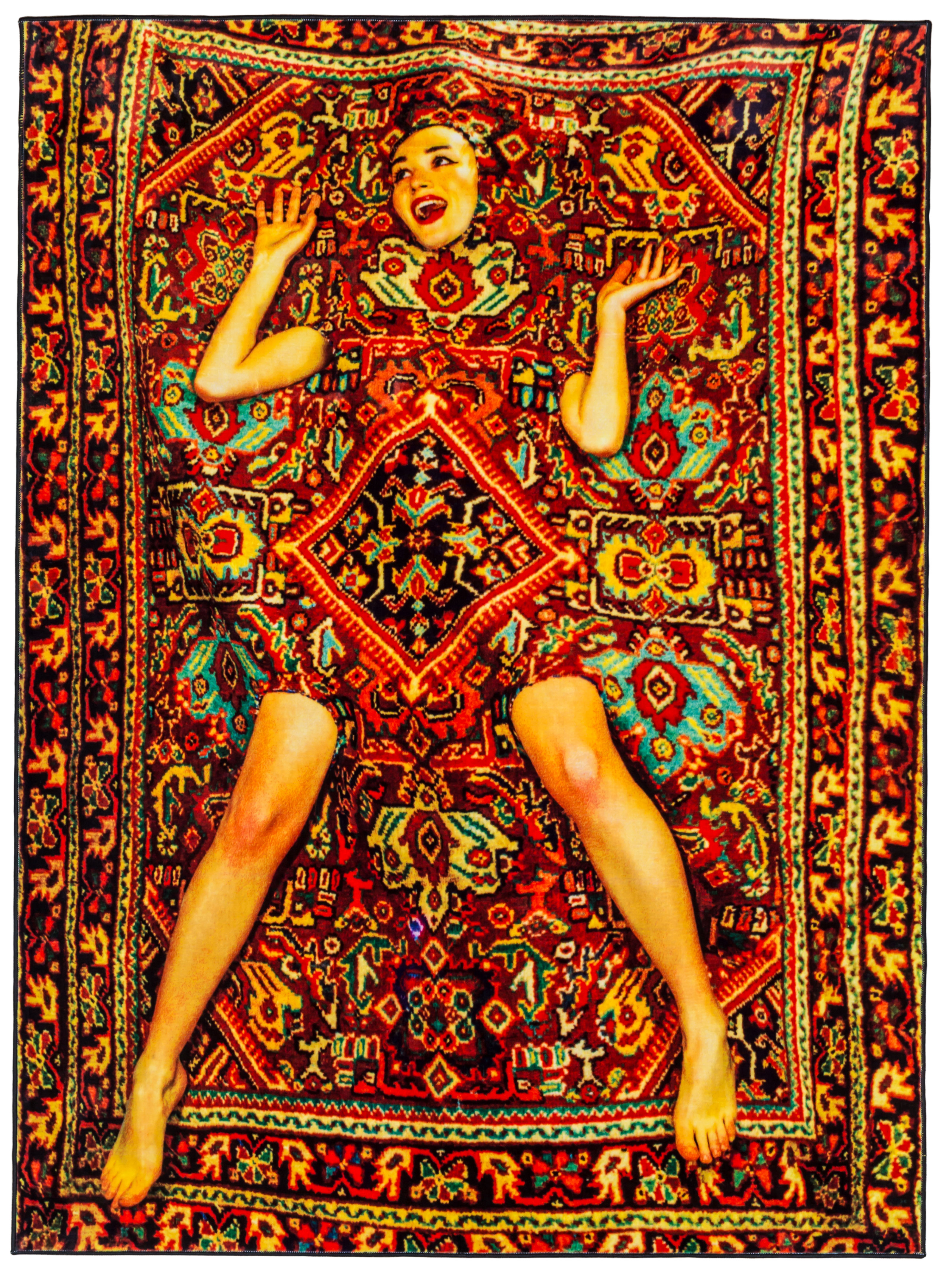 Tapis Toiletpaper - Femme / 194 x 280 cm - Seletti multicolore en tissu