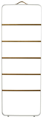 Möbel - Garderoben und Kleiderhaken - Handtuchhalter / L 60 x H 170 cm - Menu - Weiß - Eiche, Leder, Stahl