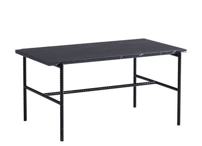 Mobilier - Tables basses - Table basse Rebar / Marbre - L 80 x H 40,5 cm - Hay - Noir / Plateau marbré - Acier laqué, Marbre