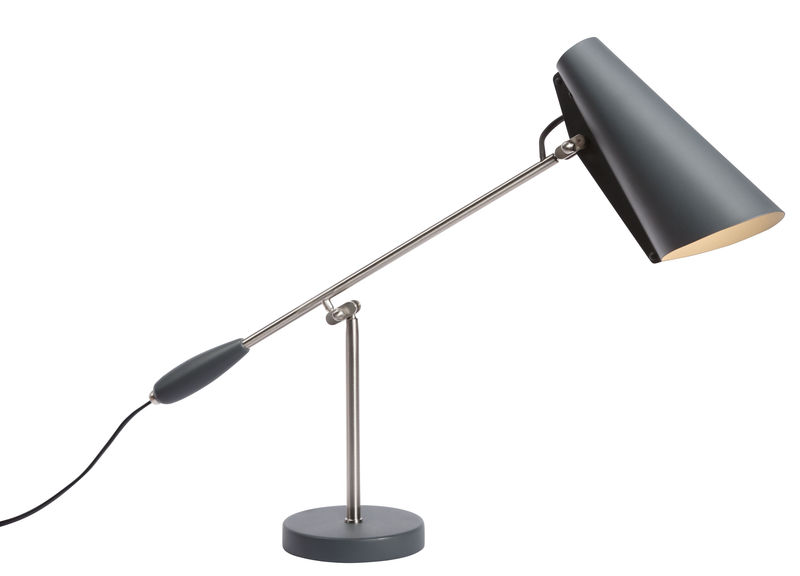 Lighting - Table Lamps - Birdy Table lamp metal grey Reissue 1952 - Northern  - Grey / Steel arm - Painted aluminium, Steel
