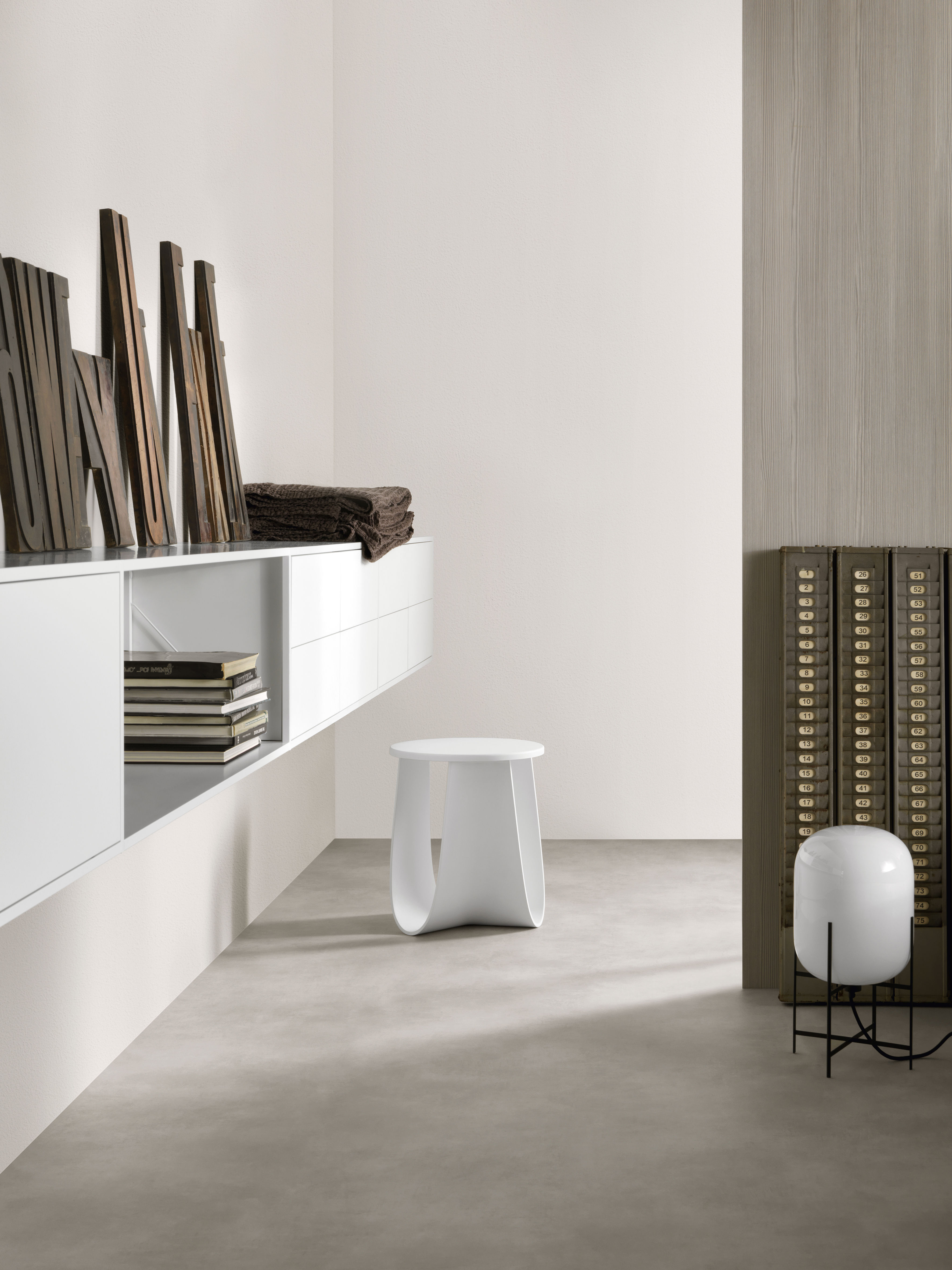 Stool Sag MDF Italia Table H 44 cm Polyurethane saet White