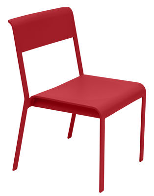 Fermob - Chaise empilable Bellevie en Métal, Aluminium laqué - Couleur Rouge - 52 x 81.43 x 80 cm - 