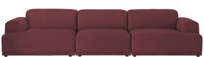 Möbel - Sofas - Connect Sofa / 3 Module - L 326 cm - Muuto - Bordeaux - Holz, Kvadrat-Gewebe, Schaumstoff