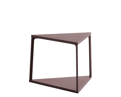 Arredamento - Tavolini  - Tavolino d'appoggio Eiffel - / Triangolo - L 52 x H 38 cm di Hay - Mattone scuro - Alluminio laccato, MDF laccato