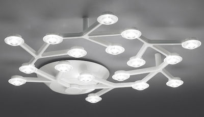 Leuchten - Deckenleuchten - LED NET Deckenleuchte rund - Ø 65 cm - Artemide - Weiß - bemaltes Aluminium, Methacrylate