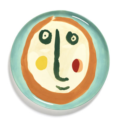 Tableware - Trays and serving dishes - Feast Presentation plate - / Ø 35 x H 2 cm by Serax - Face 2 / Multicoloured - Enamelled sandstone